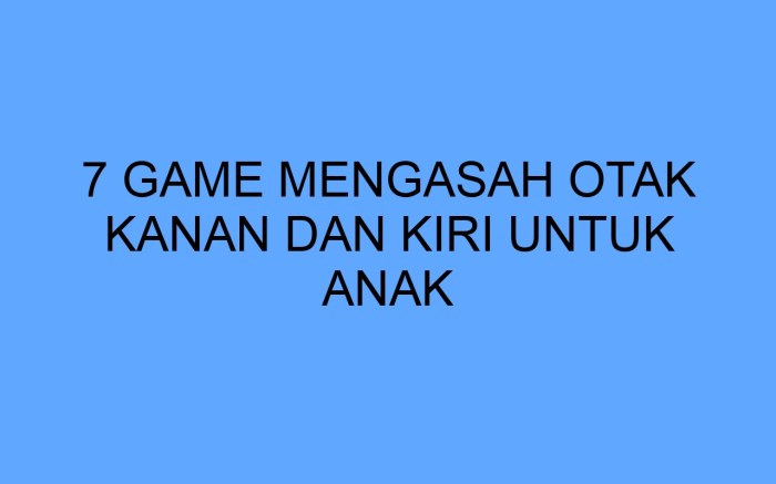 Asah Otak Seru untuk Anak dan Dewasa