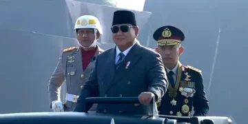 Prabowo Memimpin Upacara HUT ke-80 Bhayangkara di Cikeas
